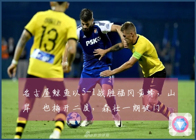 名古屋鲸鱼以5-1战胜福冈黄蜂，山岸祐也梅开二度，森壮一朗破门